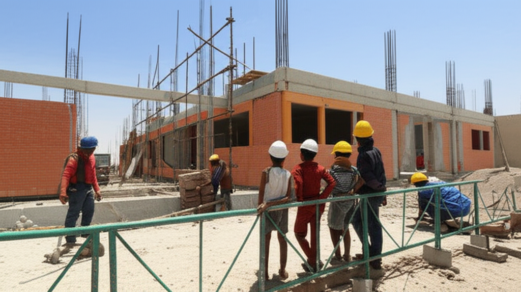 بناء مدرسة للأطفال النازحين في بغداد